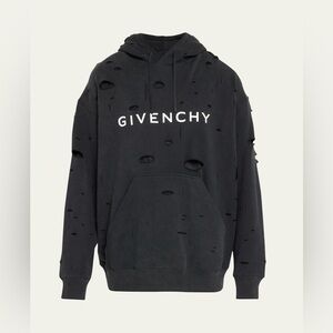NWT Givenchy Black Distressed Hoodie size XL